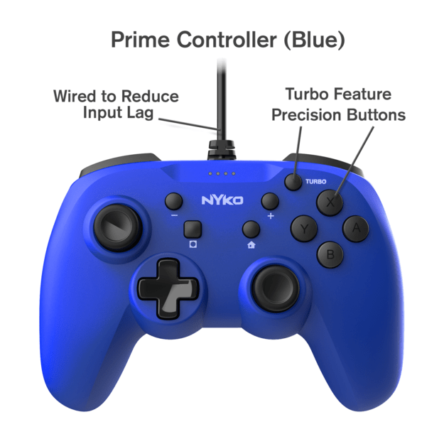 Nyko Prime Wired Controller - Blue For Switch