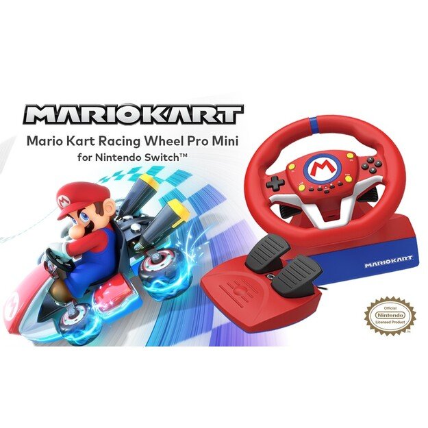 HORI - Mario Kart Racing Wheel Pro Mini + 7-Speed Racing Shifter Bundle For PC (Windows 11/10)