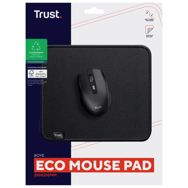 TRUST BOYE MOUSE PAD ECO BLACK