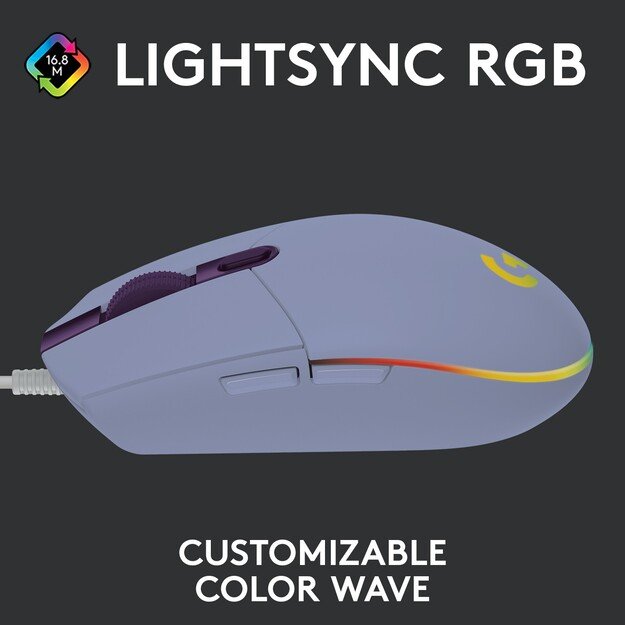 Logitech - G203 Lightsync Gaming Mouse - Lilac