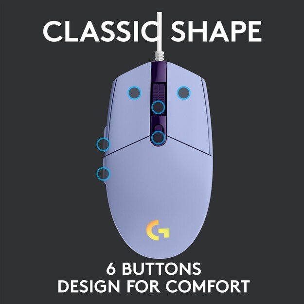 Logitech - G203 Lightsync Gaming Mouse - Lilac