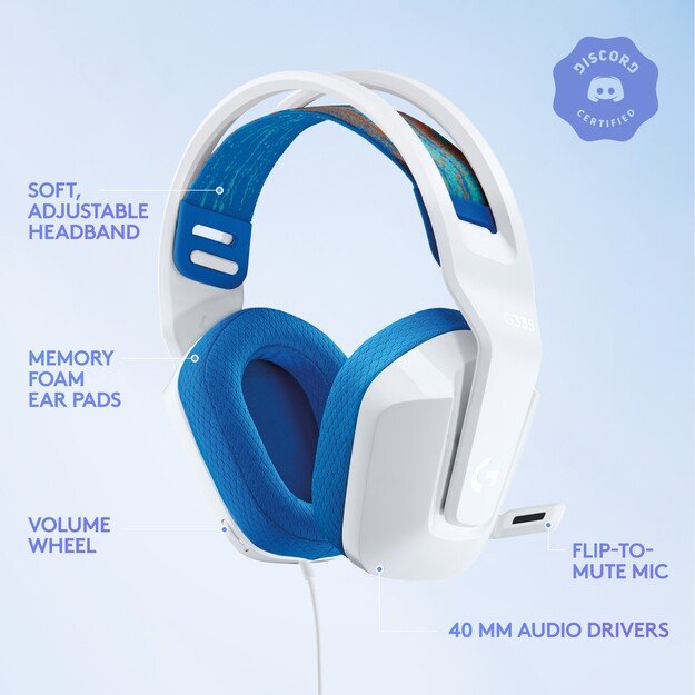 Logitech - G335 Wired Gaming Headset - WHITE