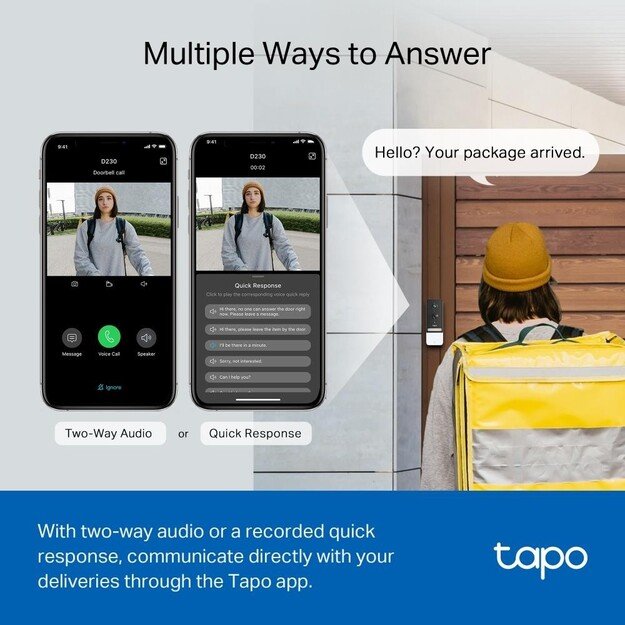 TP-Link - Tapo Smart Video Doorbell Camera Kit /Tapo D230S1