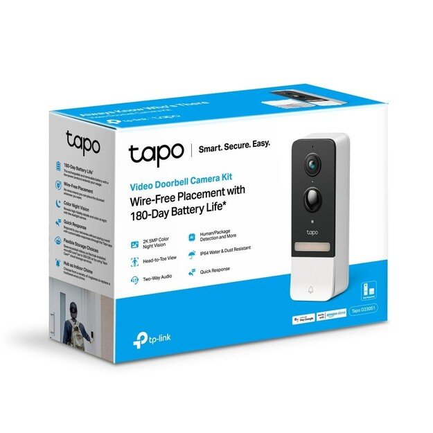TP-Link - Tapo Smart Video Doorbell Camera Kit /Tapo D230S1