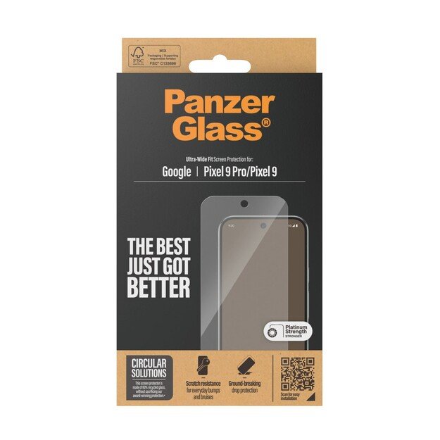 PanzerGlass - Screen Protector Google Pixel 9/9 Pro - Ultra-Wide Fit