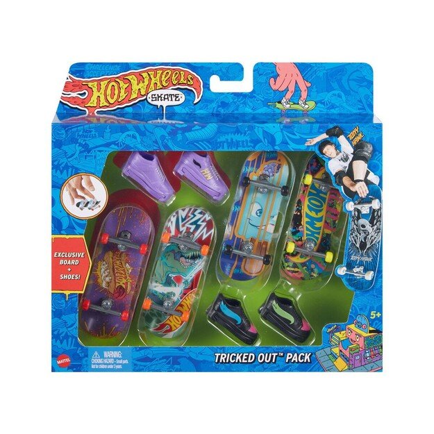 Hot Wheels - Skate Tony Hawk - Fingerboards & Skate Shoes Multipack (HGT84) (asst)