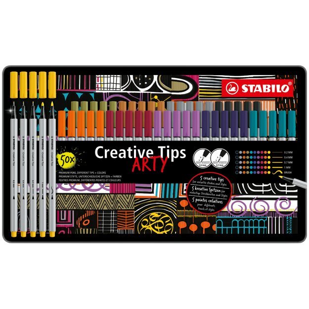 Stabilo - Creative Tips Metal box of 50 pcs. ARTY - (204084)