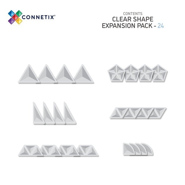 Connetix - Clear Shape Expansion Pack 24 Pieces - (CT-C-00024-SH)