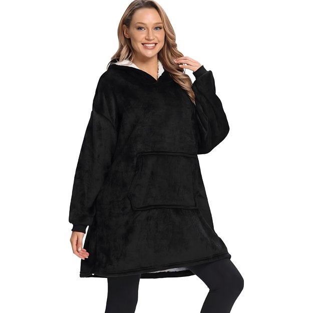 DUŻA BLUZA KOC KOCOBLUZA OVERSIZE GRUBA Z KAPTUREM SZLAFROK DAMSKA MĘSKA 10