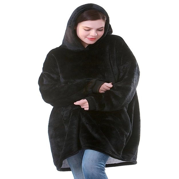 DUŻA BLUZA KOC KOCOBLUZA OVERSIZE GRUBA Z KAPTUREM SZLAFROK DAMSKA MĘSKA 9