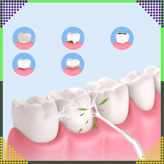 Irygator do Zębów Bezprzewodowy Dentystyczny Mocny 4 Dysze 3 Tryby 220 ml 23