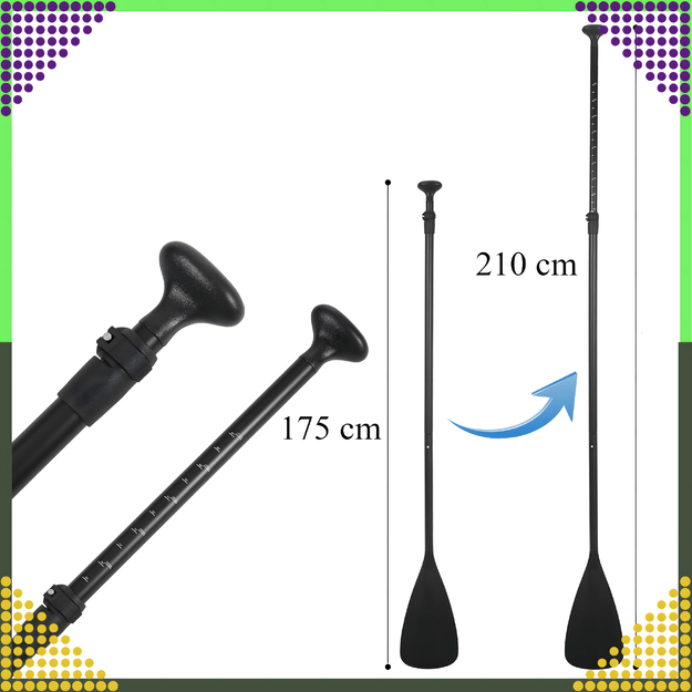 Składane Wiosło Kajakowe do Deski SUP 2w1 Regulowane 4-Częściowe 210 cm Pro 7