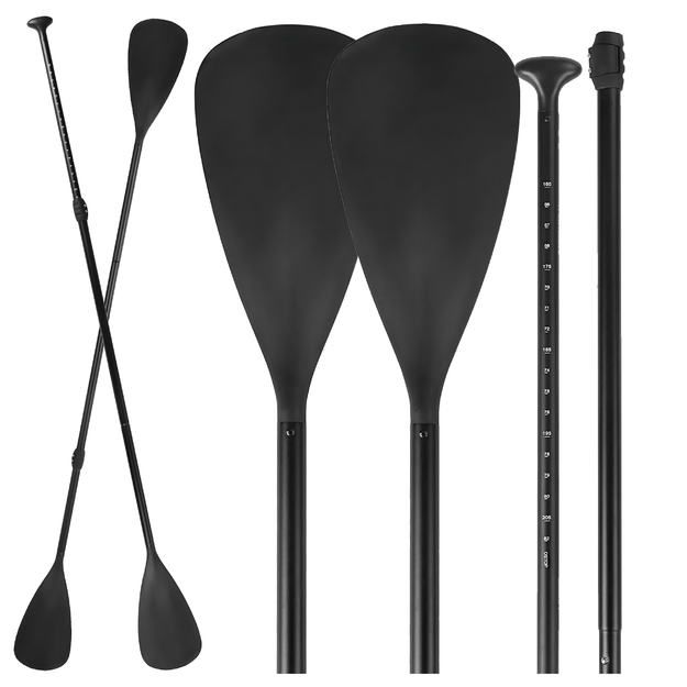 Sulankstomas baidarės irklas irklentėms, 2 viename, reguliuojamas, 4 dalių, 210 cm, „Pro“