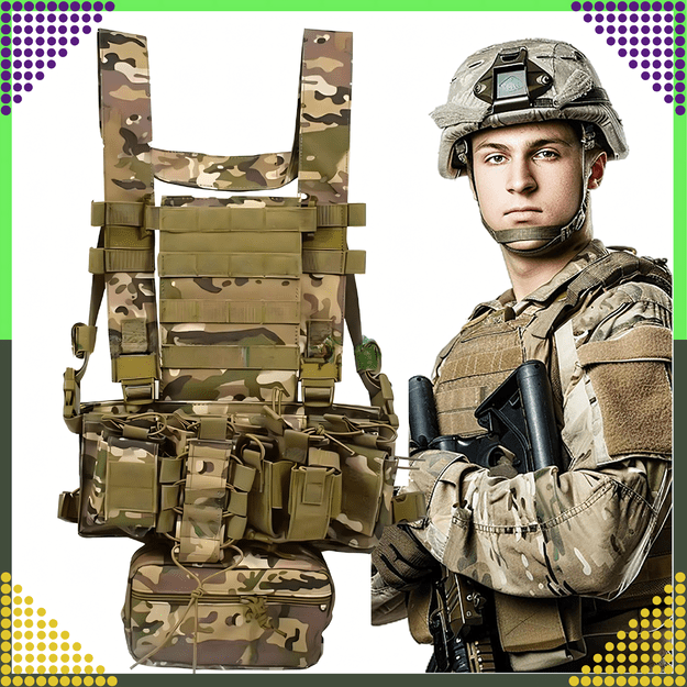 Kamizelka Taktyczna Wosjkowa Ochronna Molle Lekka Airsoft Zasobnik Asg 1