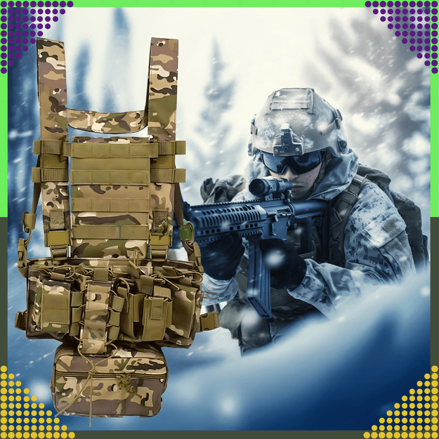 Kamizelka Taktyczna Wosjkowa Ochronna Molle Lekka Airsoft Zasobnik Asg 9