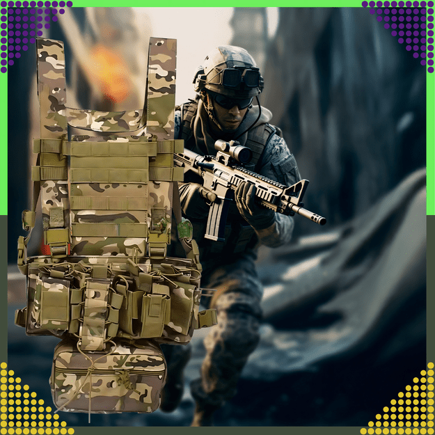 Taktinė karinė liemenė, apsauginė Molle, lengvas Airsoft Asg maišelis 11