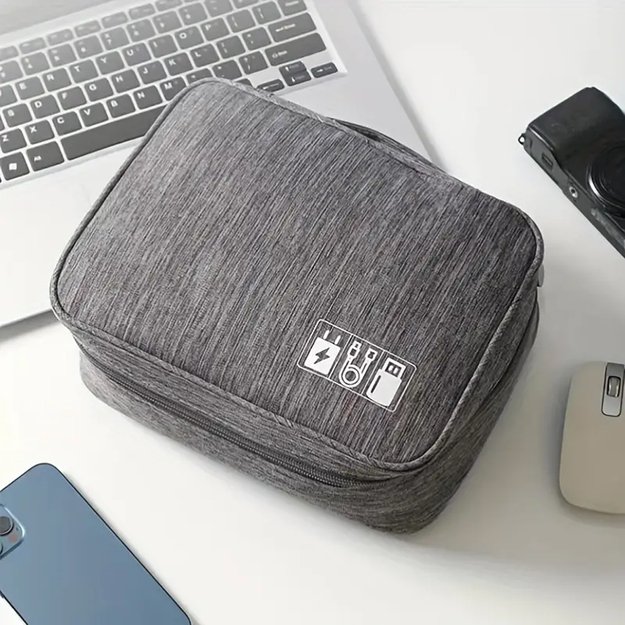 ORGANIZER PODRÓŻNY ETUI TORBA NA KABLE ŁADOWARKI USB AKCESORIA + UCHWYT  10