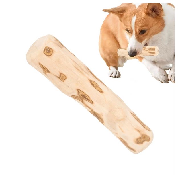 Natural Wood Chew Stick for Dogs Durable Toy 20x3.5cm