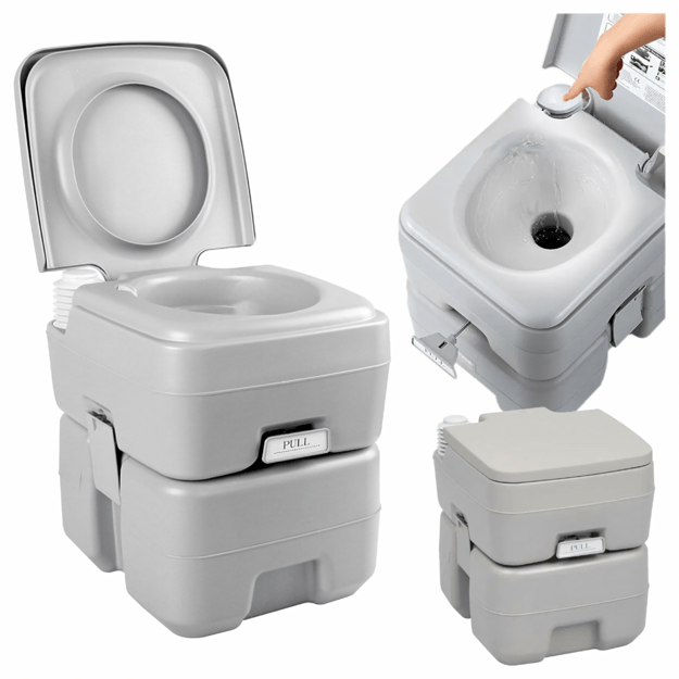 Portable Travel Toilet with Flush for Camping on the Plot