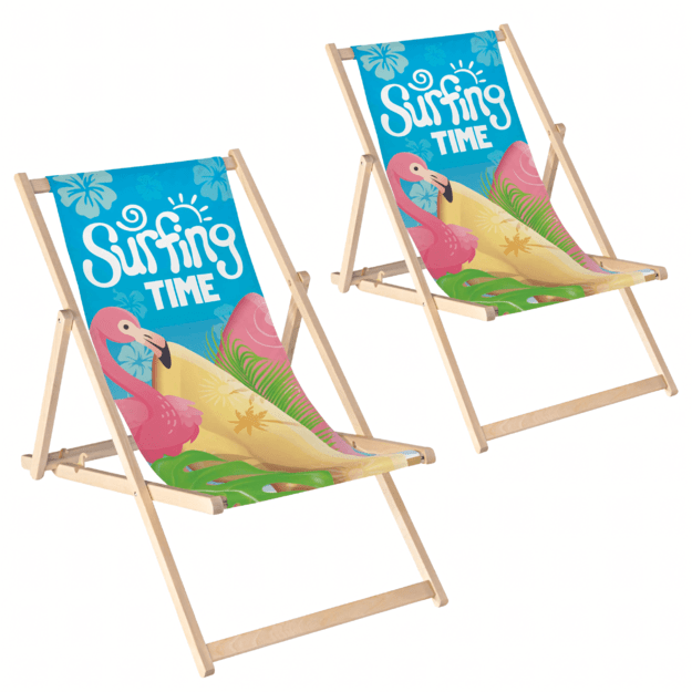 2 sulankstomų medinių sodo paplūdimio gultų rinkinys stovyklavimui ar paplūdimiui, reguliuojamas