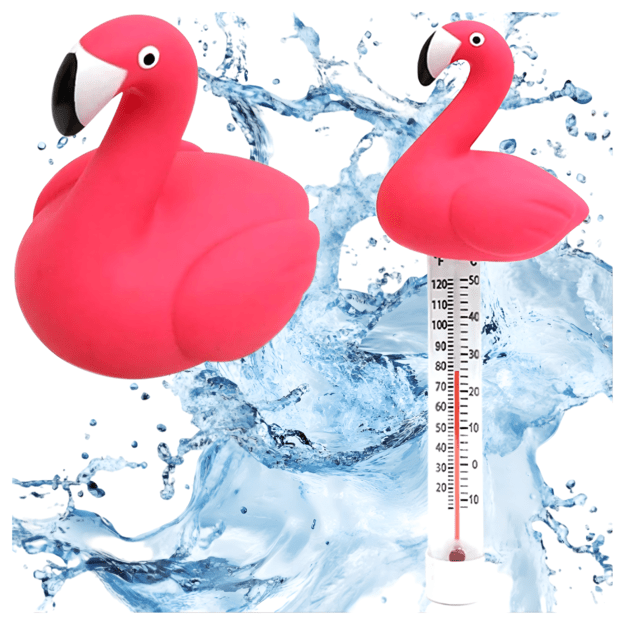 Floating Pool Thermometer for Spa Pool Water Temperature Flamingo String