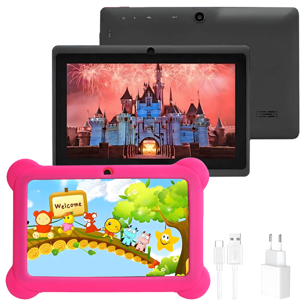 Tablet Edukacyjny 7  dla Dzieci do Nauki Zabawy Gier Bajek Android WiFi Etui
