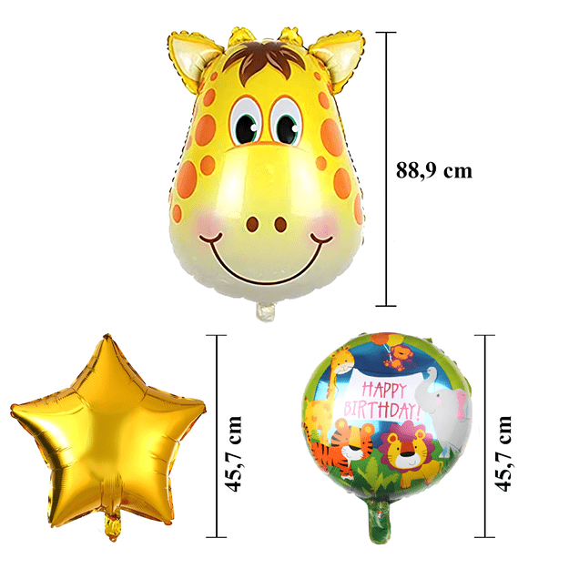 Zestaw Balonów Urodzinowych Żyrafa Zwierzęta na Urodziny Przyjęcia 5 szt 4
