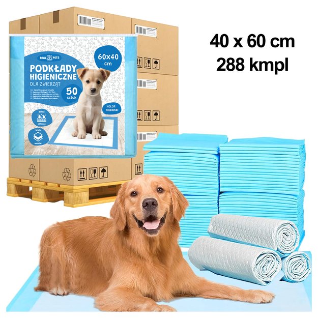 288 x Podkłady Maty Higieniczne dla Psa do Nauki Sikania Xl 40x60cm Grube 50 szt