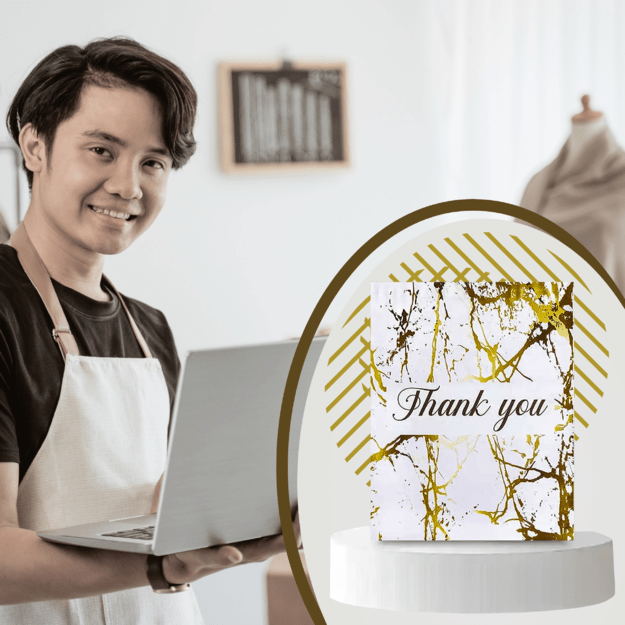 FOLIOPAKI KURIERSKIE MOCNE 255x370 ZŁOTY MARMUR THANK YOU 50szt 14