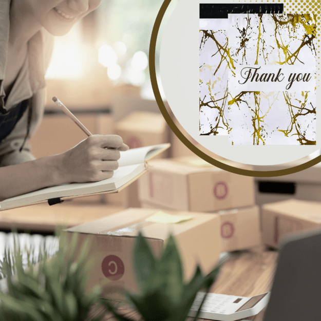 FOLIOPAKI KURIERSKIE MOCNE 255x370 ZŁOTY MARMUR THANK YOU 50szt 15