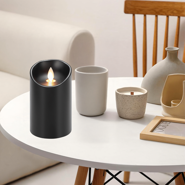 12 kapinių šviestuvų įdėklų su baterijomis, LED žvakėmis, 12,5 cm, liepsnos efektu