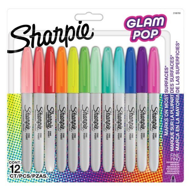 Sharpie - Permanent Marker Fine Glam Pop 12-Blister (2198780)