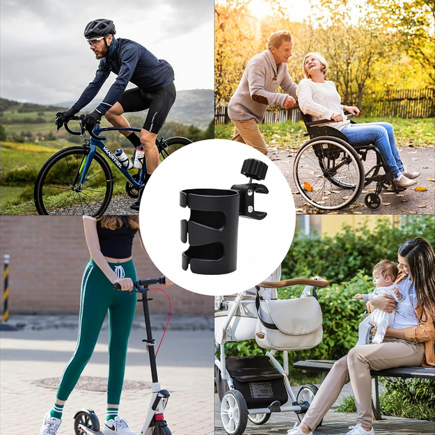 Universāls dzērienu organizatora krūzīšu pudeļu turētājs velosipēda ratiņiem
