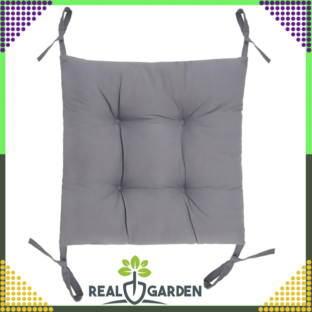 Sodo pagalvėlė foteliui, dygsniuota, surišta dirželiais, 40 x 40 cm