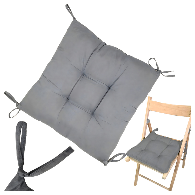 Sodo pagalvėlė foteliui, dygsniuota, surišta dirželiais, 40 x 40 cm