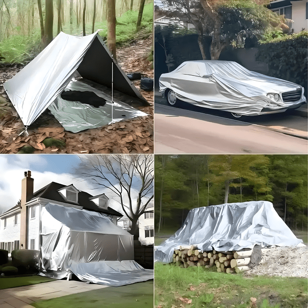 Plandeka Płachta Ochronna UV 4x5m 80g Okryciowa Mocna Uniwersalna 23