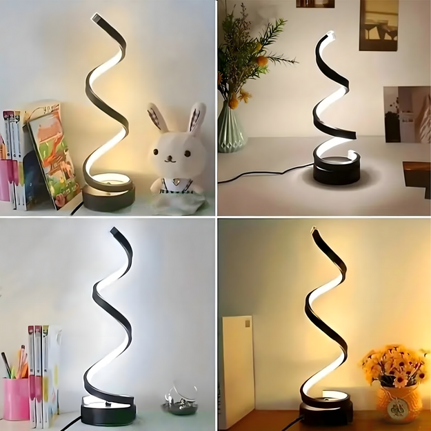 Led spirālveida naktslampiņas galda lampas dekoratīvais apgaismojums guļamistabai