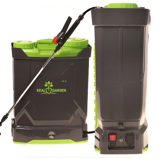 Kuprinės tipo purkštuvas su belaidžiu elektriniu purkštuvu, 16 l talpos rinkiniu