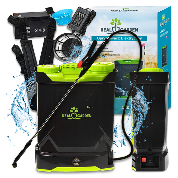 Kuprinės tipo purkštuvas su belaidžiu elektriniu purkštuvu, 16 l talpos rinkiniu