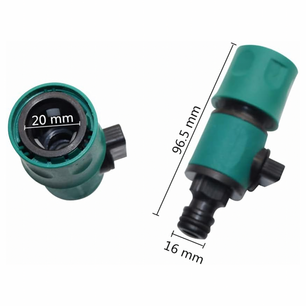 Ātrā savienotāja dārza šļūtenes savienotājs ar vārsta nipeli