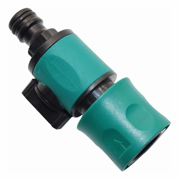Ātrā savienotāja dārza šļūtenes savienotājs ar vārsta nipeli