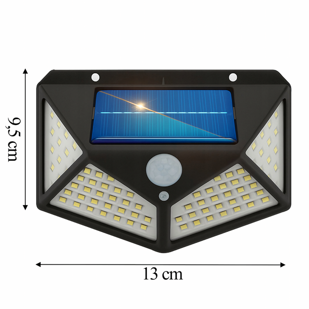 Saules ielu lampa ar kustības un krēslas sensoru Klinkiet 100 LED Strong