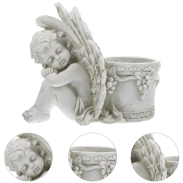 Figūriņa Puķupods Dārza Pods Skulptūra Eņģelis Eņģeļa Balva Dekorācija