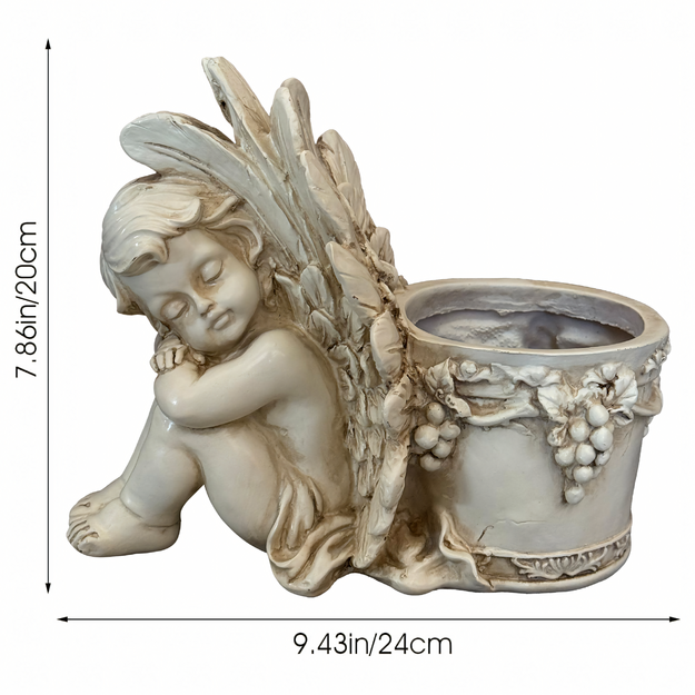 Figūriņa Puķupods Dārza Pods Skulptūra Eņģelis Eņģeļa Balva Dekorācija