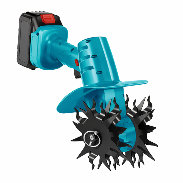 Cordless Garden Soil Cultivator Tiller 2 Blades 2xAccumulator