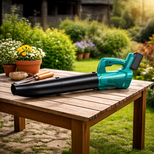 Jaudīgs akumulatora lapu pūtējs sniega žāvēšanai dārzā 2x Aku