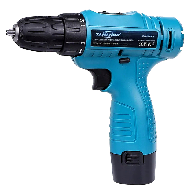 Akumuliatorinis mini atsuktuvas su LED lempute ir dėklu, 2 x 2,2 Ah akumuliatoriai