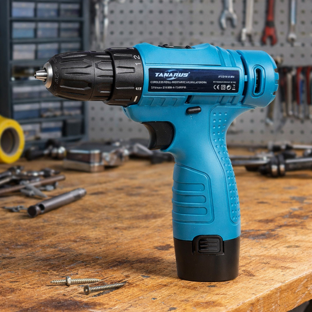 Akumuliatorinis mini atsuktuvas su LED lempute ir dėklu, 2 x 2,2 Ah akumuliatoriai