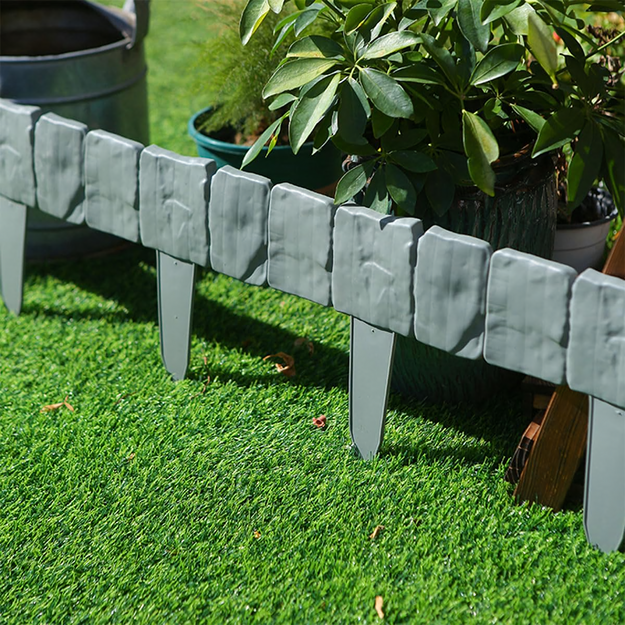 Sodo palisadas, vejos apvadas, sodo akmuo, skaldytas, pilkas, 250 cm