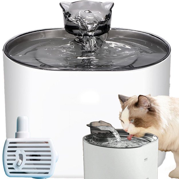 Automatinis girdyklos dubuo su tyliu fontanėliu katėms ir šunims, 2,2 l 30